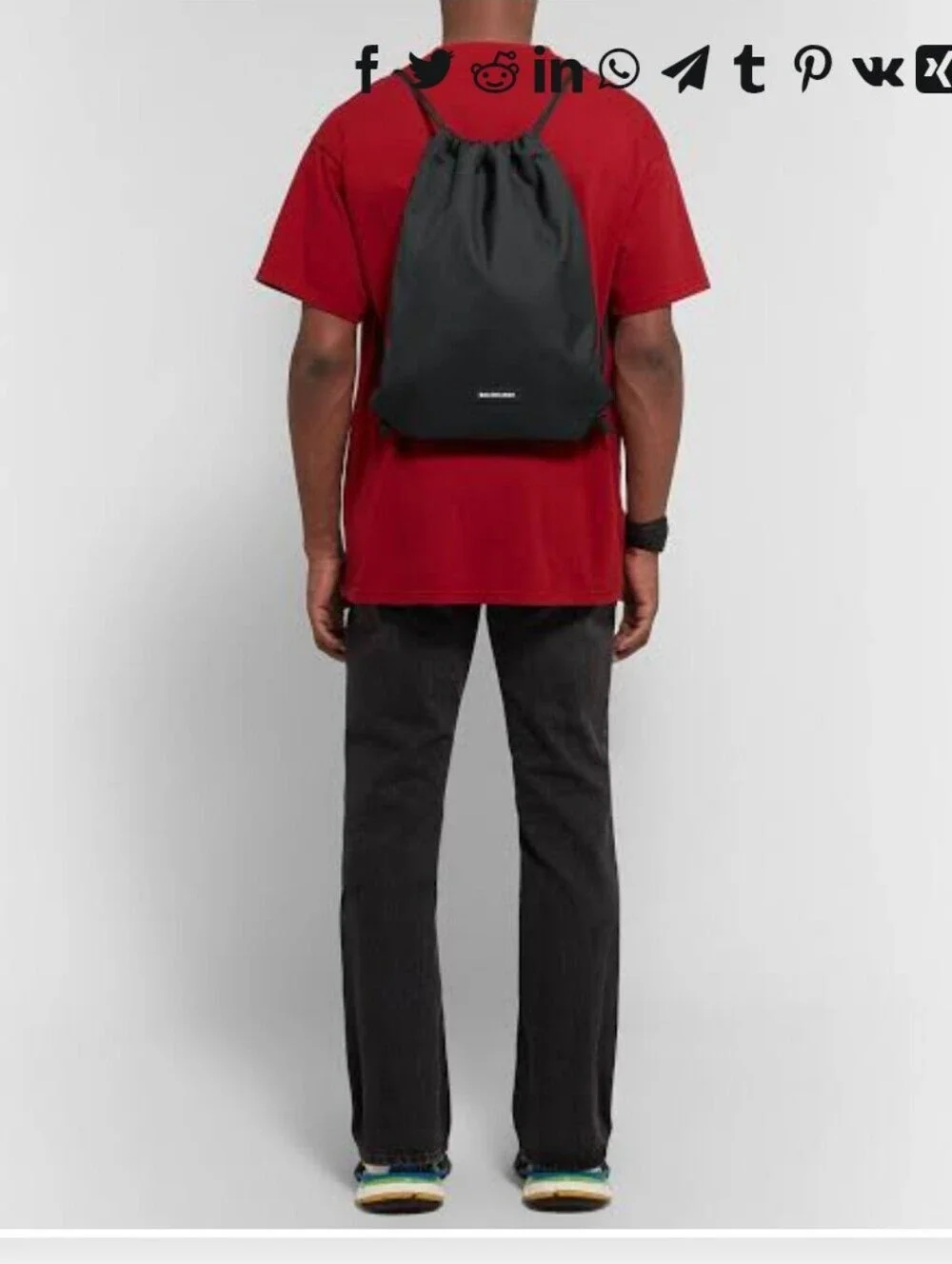 NWT Balenciaga Black EXPLORER Drawstring Backpack Sz 19.5 X 14 Inch